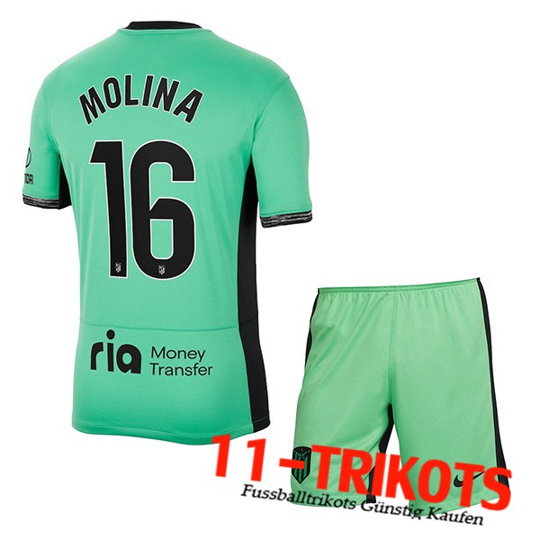 Atletico Madrid Fussball Trikots (NAHUEL MOLINA #16) Kinders 2023/2024 Third Trikot