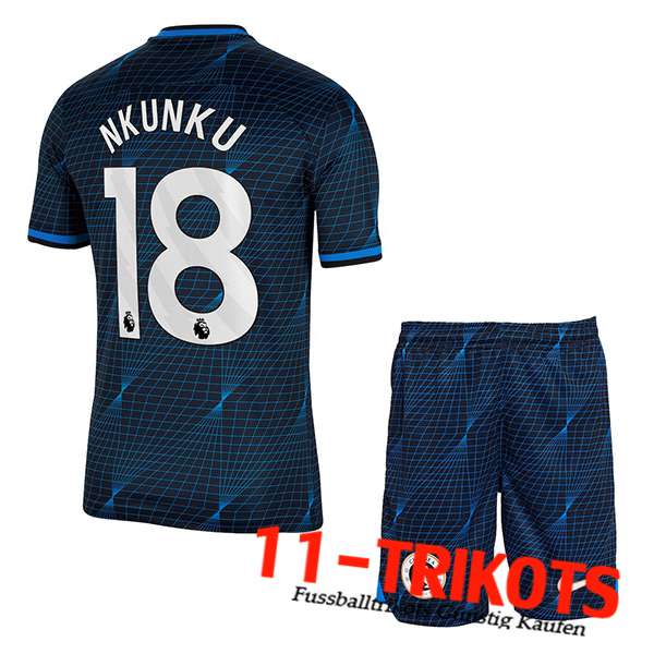 Chelsea Fussball Trikots (NKUNKU #18) Kinders 2023/2024 Auswärtstrikot