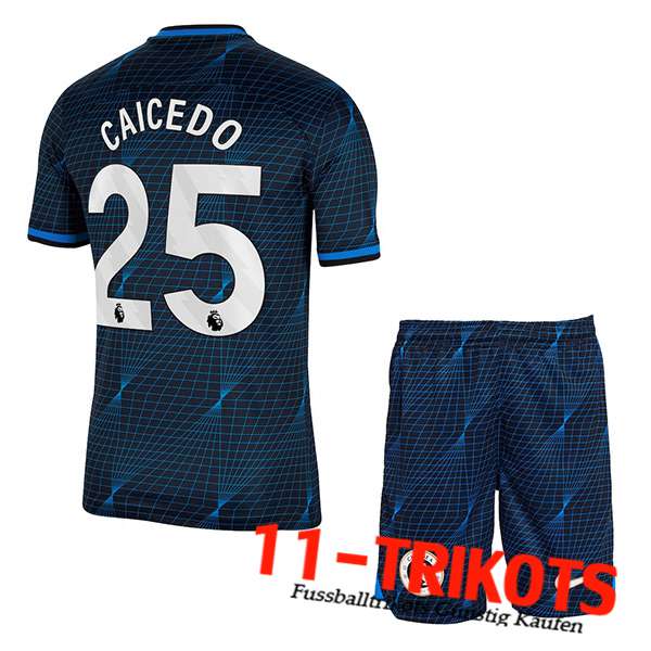 Chelsea Fussball Trikots (CAICEDO #25) Kinders 2023/2024 Auswärtstrikot