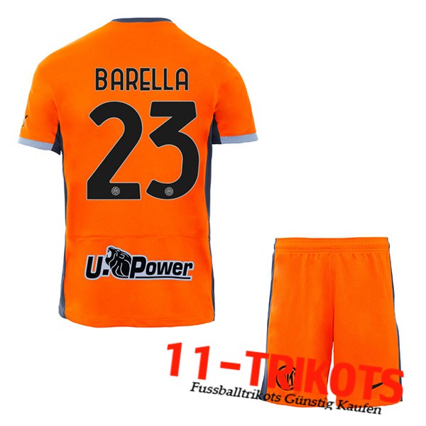 Inter Milan Fussball Trikots (BARELLA #23) Kinders 2023/2024 Third Trikot