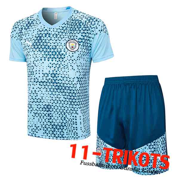 Manchester City Trainingstrikot + Shorts Hellblau 2023/2024 -03