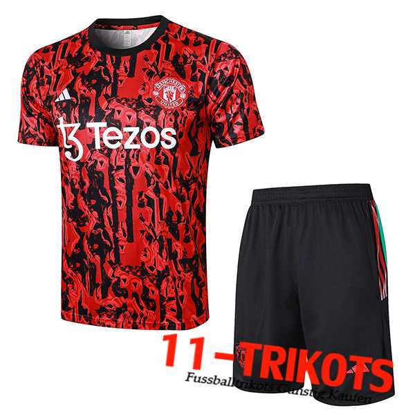 Manchester United Trainingstrikot + Shorts Grau 2023/2024