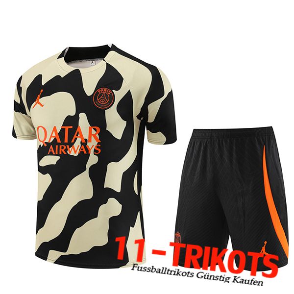 Jordan PSG Trainingstrikot + Shorts Schwarz/Gelb 2023/2024 -02