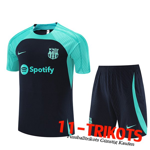 FC Barcelona Trainingstrikot + Shorts Navy blau 2023/2024 -03
