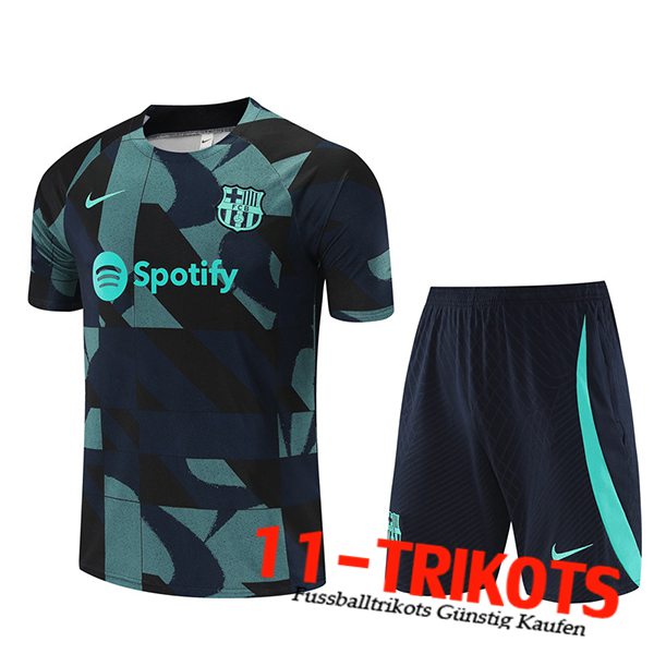 FC Barcelona Trainingstrikot + Shorts Navy blau 2023/2024 -02