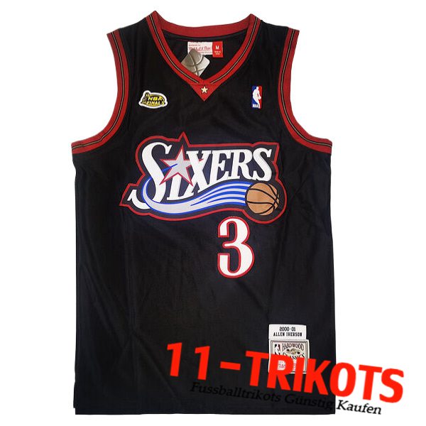 Philadelphia 76ers Trikot (IVERSON #3) 2023/24 Schwarz/Rot