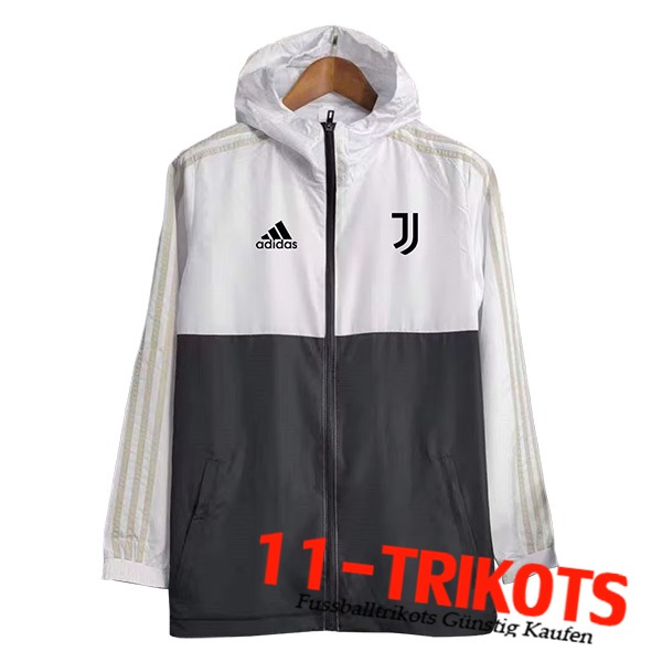 Juventus Windjacke Weiß/Schwarz 2023/2024