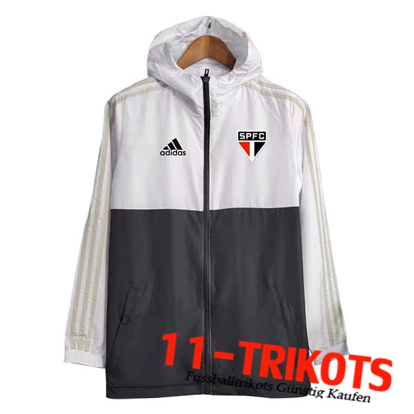 Sao Paulo FC Windjacke Weiß/Schwarz 2023/2024