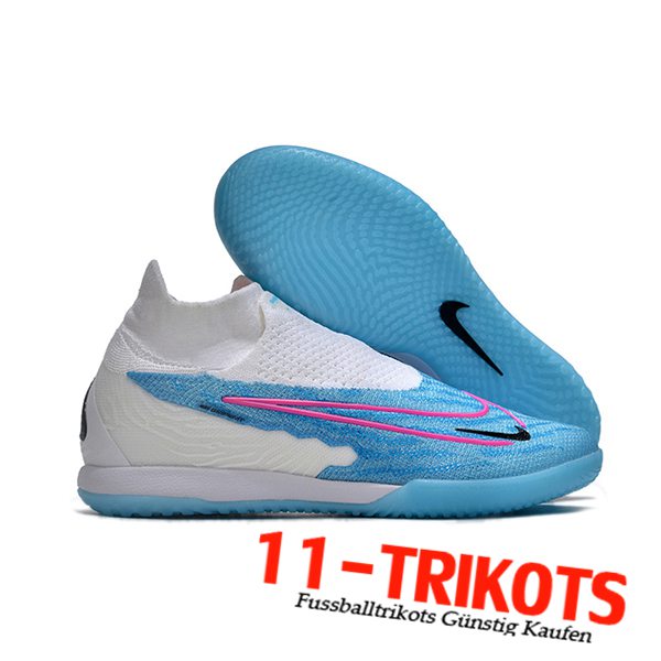 Nike Fussballschuhe Phantom GX Elite DF Link IC Weiß/Blau