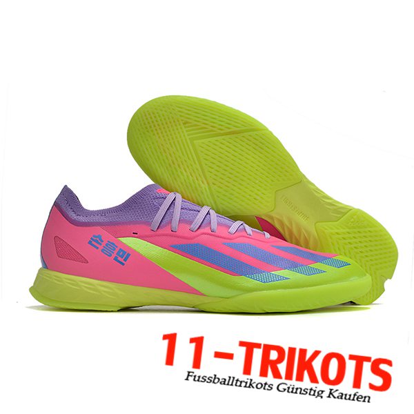 Adidas Fussballschuhe X CRAZYFAST.1 IC BOOTS Grün/lila/Rosa