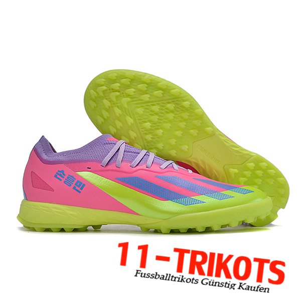 Adidas Fussballschuhe X CRAZYFAST.1 TF BOOTS Grün/lila/Rosa