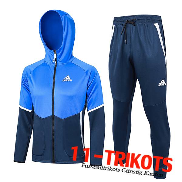 Kapuze Trainingsjacke Windbreaker Mit Adidas Blau 2023/2024 -02