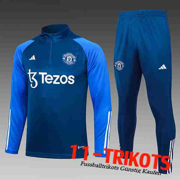 Manchester United Trainingsanzug Kinder Blau 2023/2024