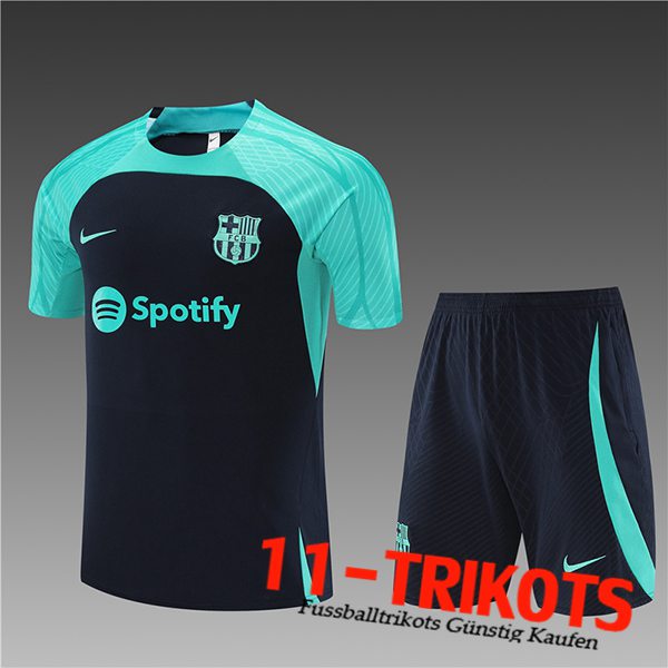 FC Barcelona Trainingstrikot + Shorts Kinder Navy blau 2023/2024 -02