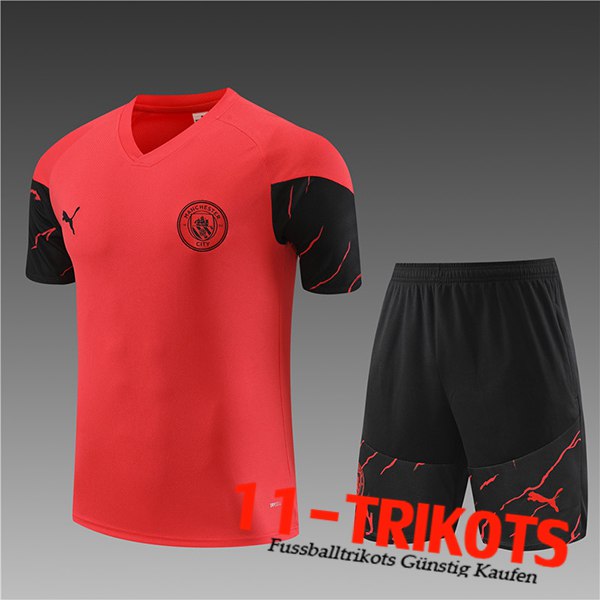 Manchester City Trainingstrikot + Shorts Kinder Rot 2023/2024