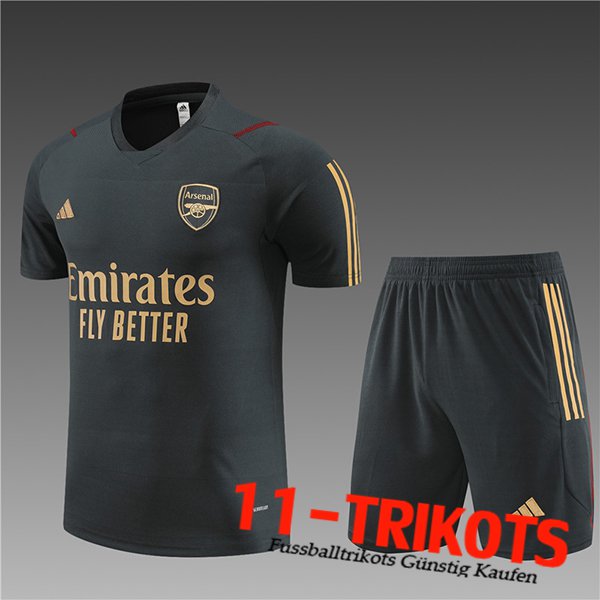 Arsenal Trainingstrikot + Shorts Kinder Dunkelgrau 2023/2024