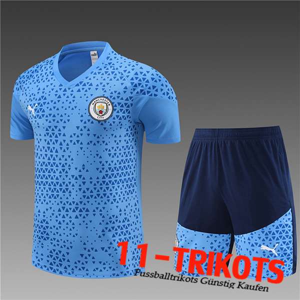 Manchester City Trainingstrikot + Shorts Kinder Hellblau 2023/2024