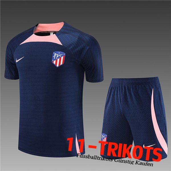 Atletico Madrid Trainingstrikot + Shorts Kinder Navy blau 2023/2024