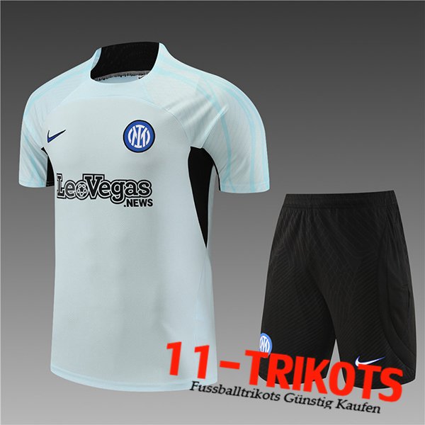 Inter Milan Trainingstrikot + Shorts Kinder Hellblau 2023/2024