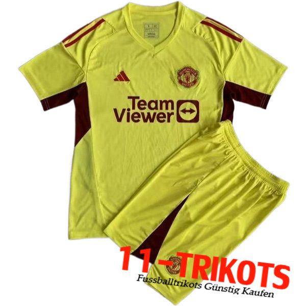 Manchester United Fussball Trikots Kinder Torhuter Gelb 2023/2024