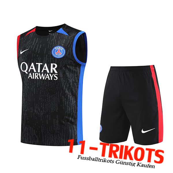 PSG Trainings-Tanktop + Shorts Schwarz 2023/2024 -03