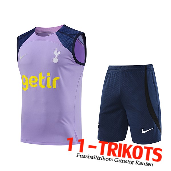 Tottenham Hotspur Trainings-Tanktop + Shorts lila 2023/2024 -02