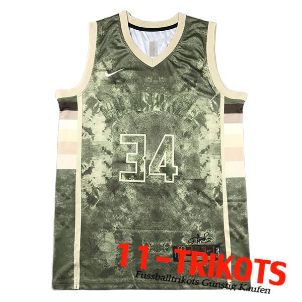 Milwaukee Bucks Trikot (ANTETOKOUNMPO #34) 2023/24 Grün -03