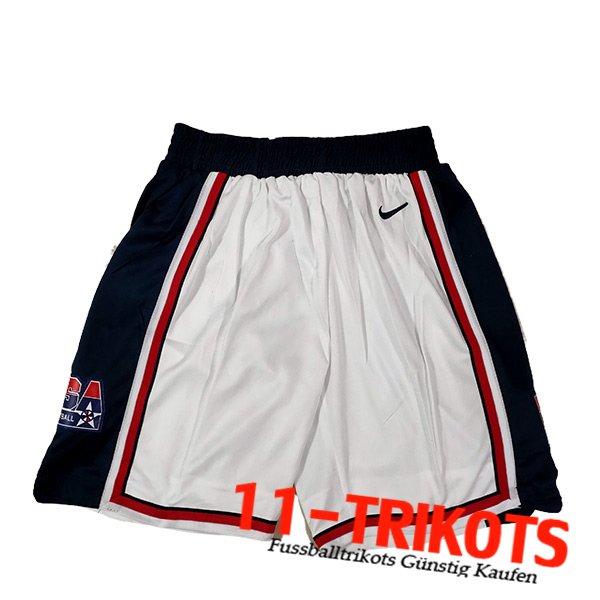 USA Shorts NBA 2023/24 Weiß/Schwarz -02