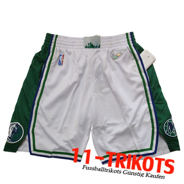 Dallas Mavericks Shorts NBA 2023/24 Weiß/Grün