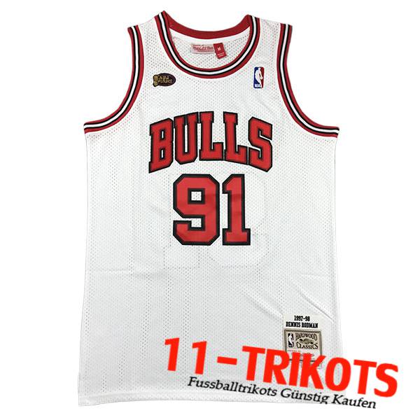 Chicago Bulls Trikot (RODMAN #91) 2023/24 Weiß/Rot