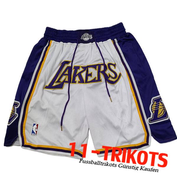 Los Angeles Lakers Shorts NBA 2023/24 Weiß/Blau -02