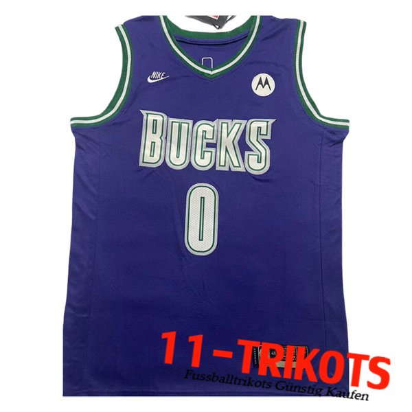 Milwaukee Bucks Trikot (LILLARD #0) 2023/24 lila/Weiß