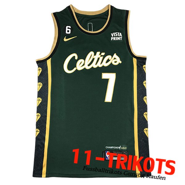 Boston Celtics Trikot (BROWN #7) 2023/24 Grün/Schwarz/Gelb