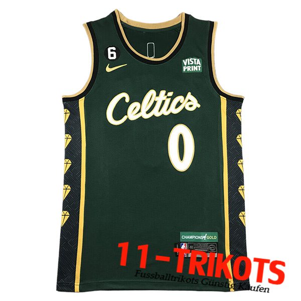 Boston Celtics Trikot (TATUM #0) 2023/24 Grün/Schwarz/Gelb