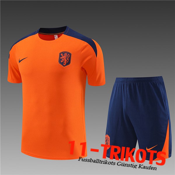 Niederlande Trainingstrikot + Shorts Kinder Orange 2023/2024