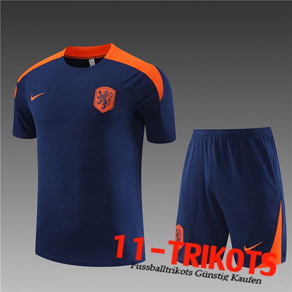 Niederlande Trainingstrikot + Shorts Kinder Navy blau 2023/2024