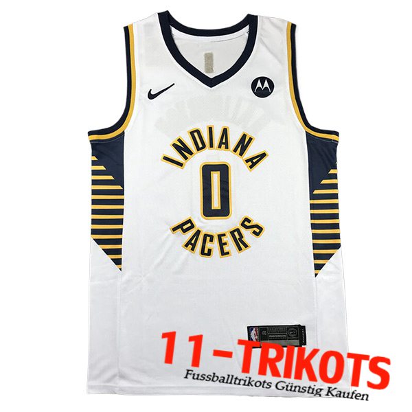 New Indiana Pacers Trikot (HALIBURTON #0) 2023/24 Weiß
