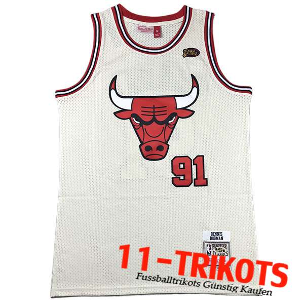 Chicago Bulls Trikot (RODMAN #91) 2023/24 Weiß/Rot
