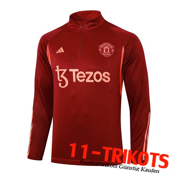 Training Sweatshirt Manchester United Rot 2023/2024 -02