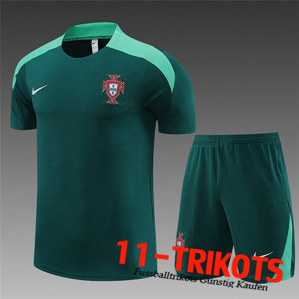 Portugal Trainingstrikot + Shorts Kinder Grün 2023/2024