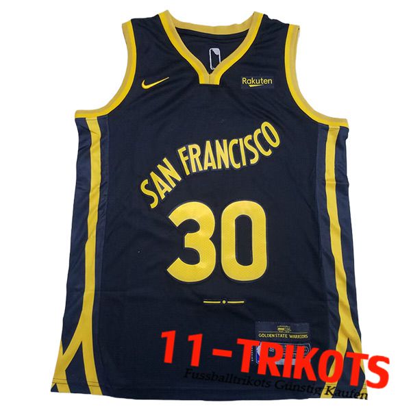 Golden State Warriors Trikot (CURRY #30) 2023/24 Schwarz/Gelb -02