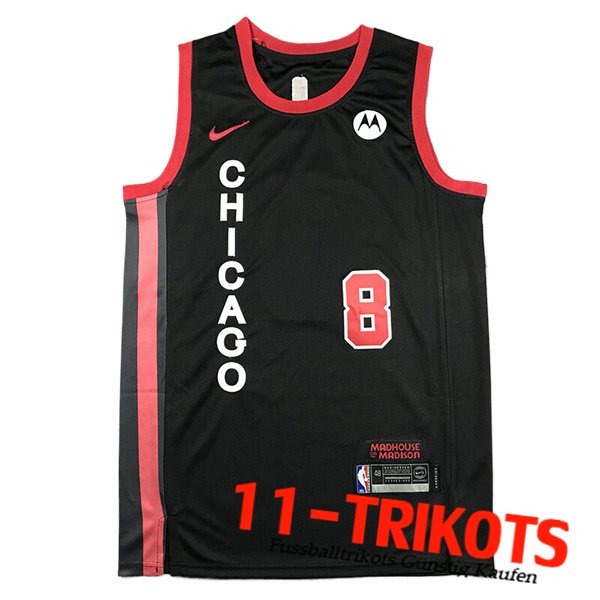 Chicago Bulls Trikot (LAVINE #8) 2023/24 Schwarz/Rot