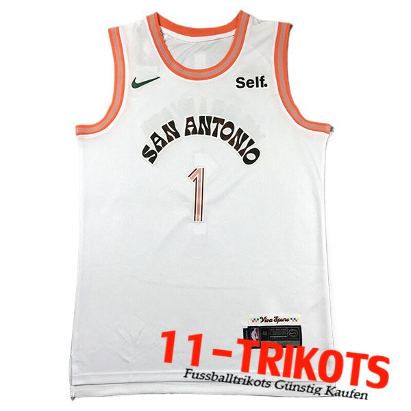 San Antonio Spurs Trikot (WEMBANYAMA #1) 2023/24 Weiß/Orange