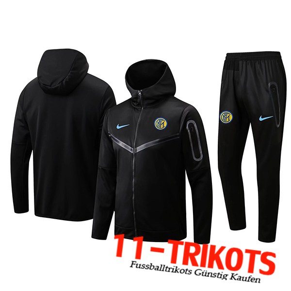 Inter Milan Trainingsanzug Mit Kapuze Trainingsjacke Windbreaker Schwarz 2023/2024