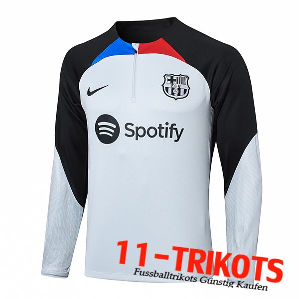 FC Barcelona Training Sweatshirt Weiß/Schwarz 2023/2024