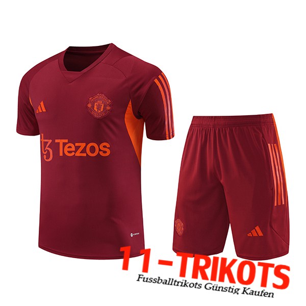 Manchester United Trainingstrikot + Shorts Rot 2023/2024 -03