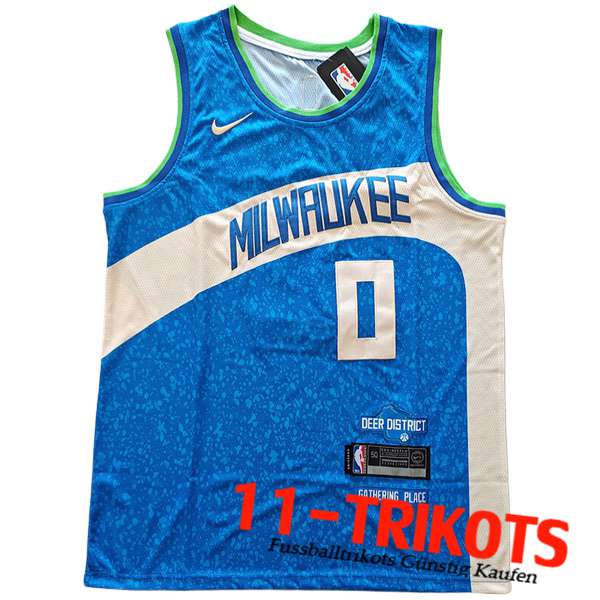 Milwaukee Bucks Trikot (LILLARD #0) 2023/24 Blau/Weiß