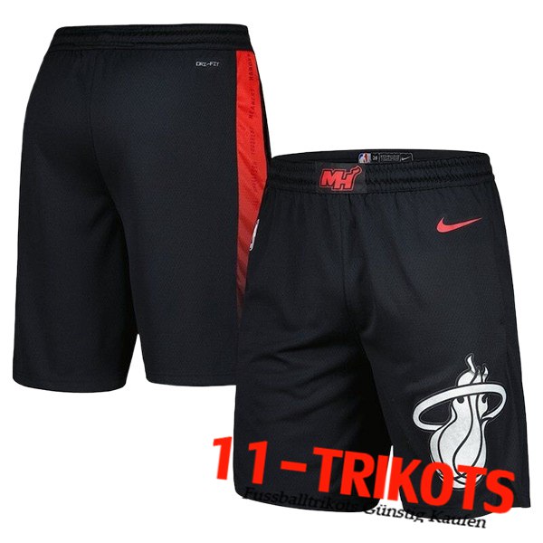 Miami Heat Shorts NBA 2023/24 Schwarz/Rot -03