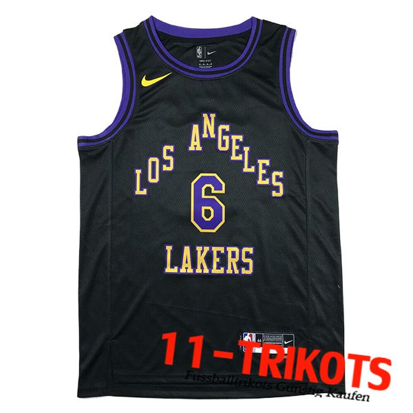 Los Angeles Lakers Trikot (JAMES #6) 2023/24 Schwarz/lila/Gelb