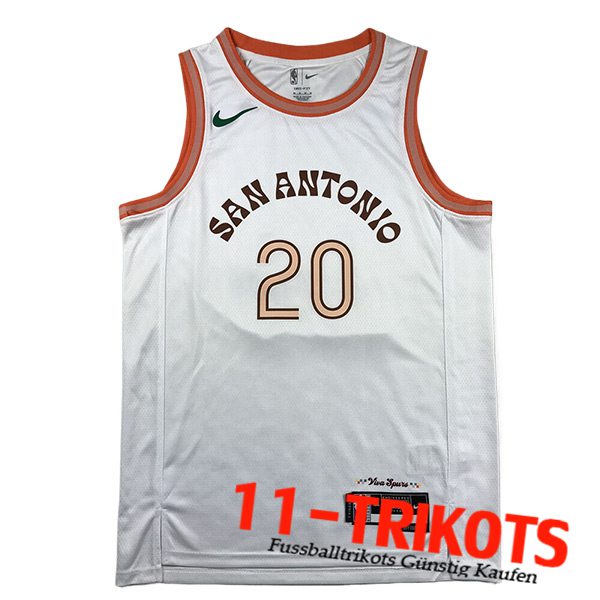 San Antonio Spurs Trikot (GINOBILI #20) 2023/24 Weiß -02